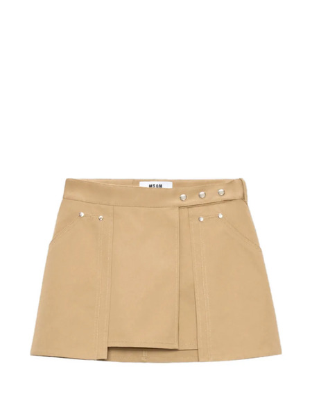  Msgm Falda Cruzada Acampanada - Neutro 