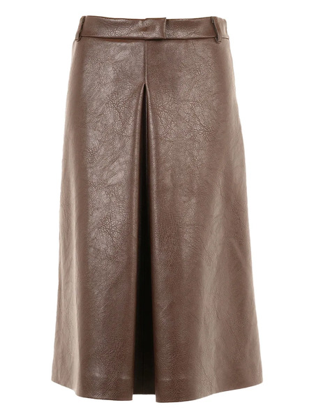  Msgm Falda Midi Plisada - Marrón 