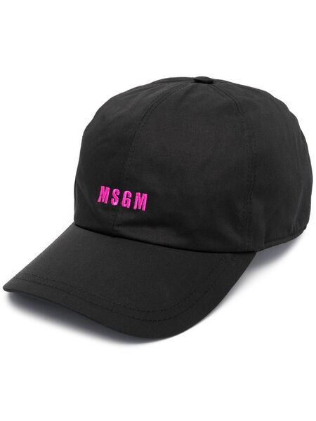 Msgm Gorra Con Logo Estampado - Negro 