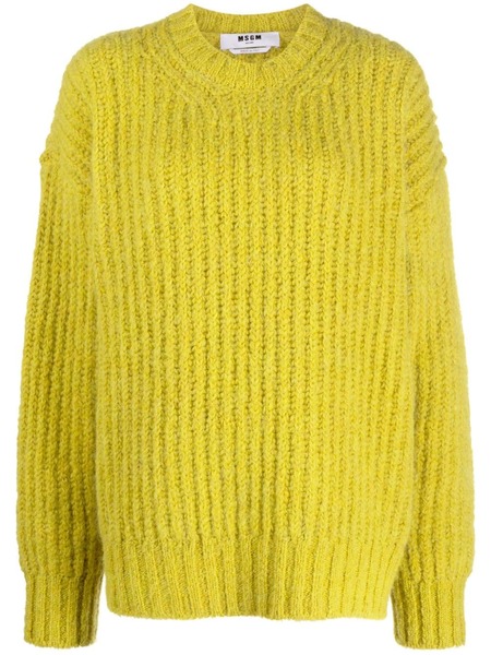  Msgm Jersey Con Cuello Redondo - Amarillo 