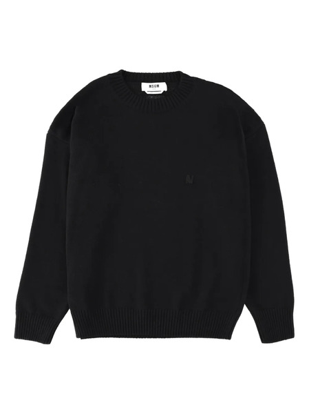  Msgm Jersey Con Cuello Redondo - Negro 
