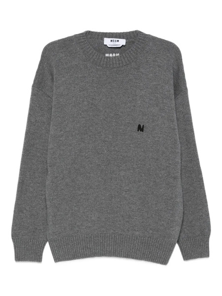  Msgm Jersey Con Logo Bordado - Gris 