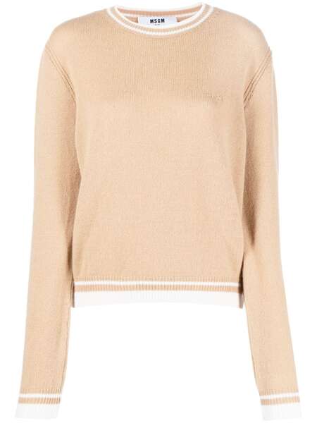  Msgm Jersey Con Logo Bordado - Marrón 