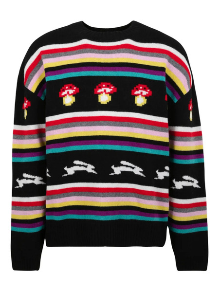  Msgm Jersey Oversize En Jacquard - Negro 