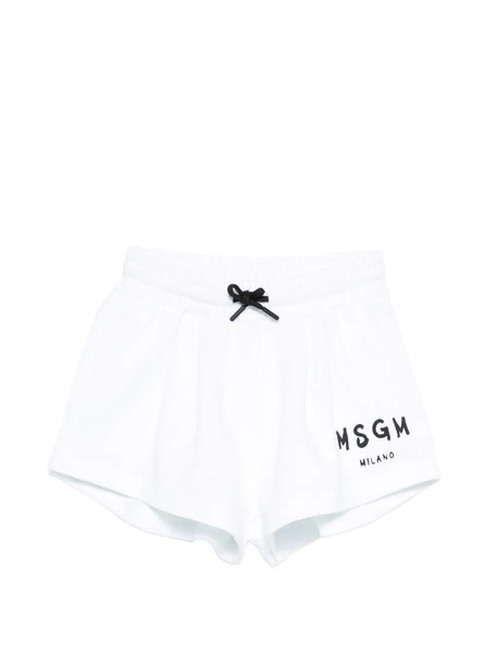  Msgm Kids Bermudas Con Logo - Blanco 