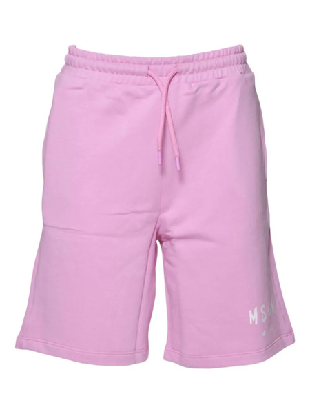  Msgm Kids Bermudas De Algodón - Rosa 