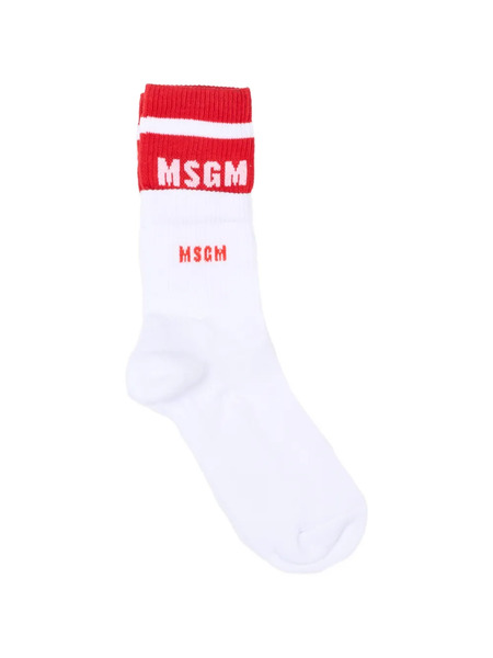  Msgm Kids Calcetines Con Logo - Blanco 