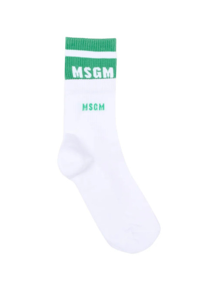  Msgm Kids Calcetines Con Logo - Blanco 
