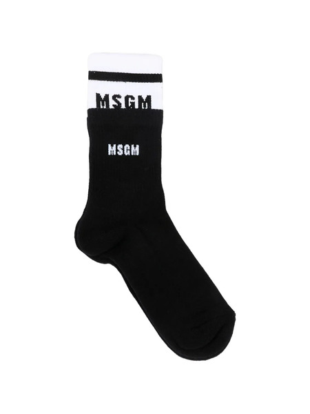  Msgm Kids Calcetines Con Logo - Negro 