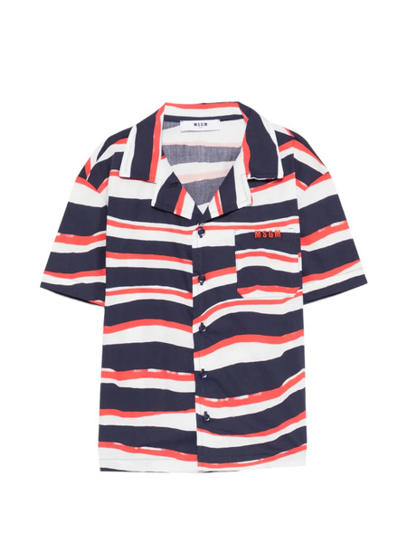  Msgm Kids Camisa A Rayas - Azul 