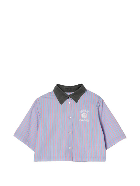 Msgm Kids Camisa A Rayas - Azul 