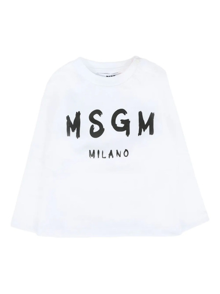  Msgm Kids Camiseta Con Logo Estampado - Blanco 