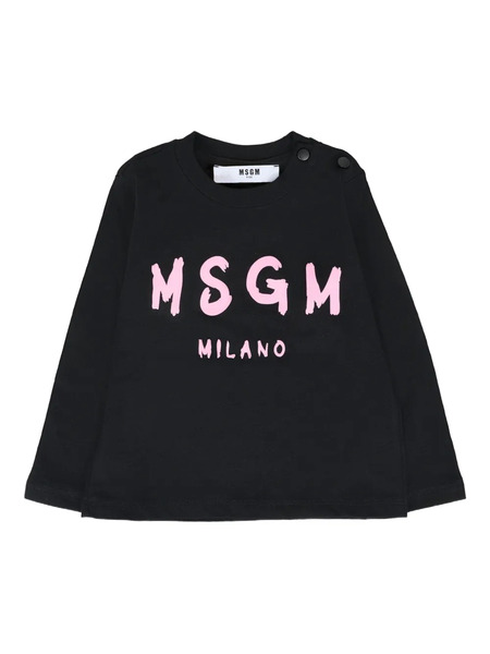  Msgm Kids Camiseta Con Logo Estampado - Negro 