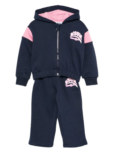  Msgm Kids Chándal Con Logo Estampado - Azul 