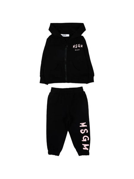  Msgm Kids Chándal Con Logo Estampado - Negro 