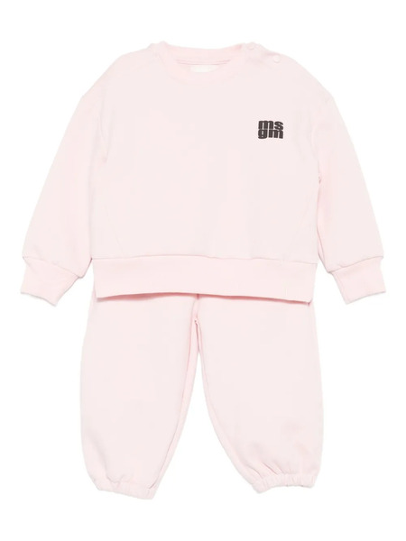  Msgm Kids Chándal Con Logo Estampado - Rosa 