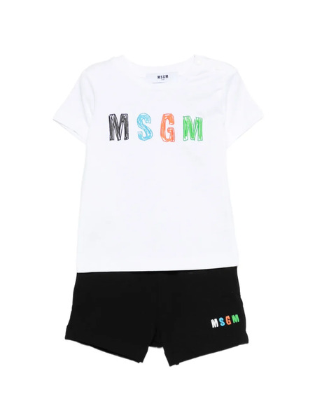  Msgm Kids Conjunto De Bermudas Con Detalle De Logo - Blanco 