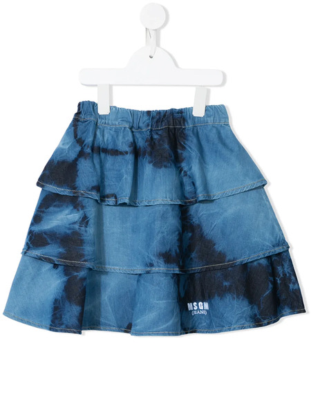  Msgm Kids Falda Con Estampado Tie-dye - Azul 