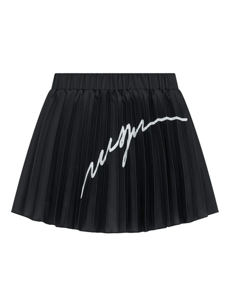  Msgm Kids Falda Con Logo - Negro 