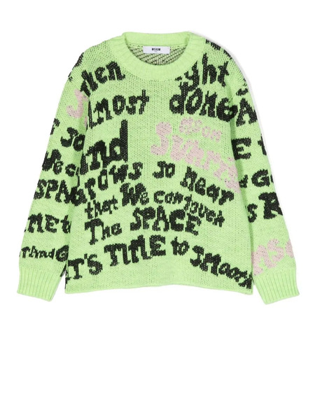  Msgm Kids Jersey Con Estampado Gráfico - Verde 