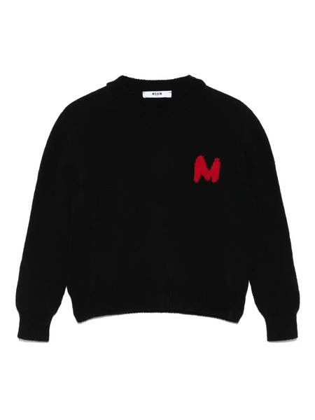  Msgm Kids Jersey Con Logo - Negro 