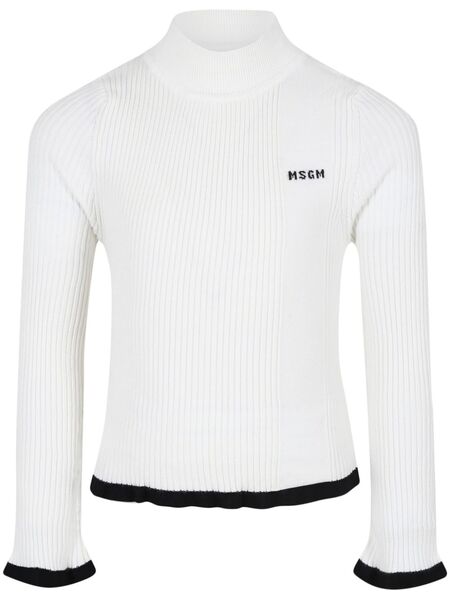  Msgm Kids Jersey De Canalé - Blanco 