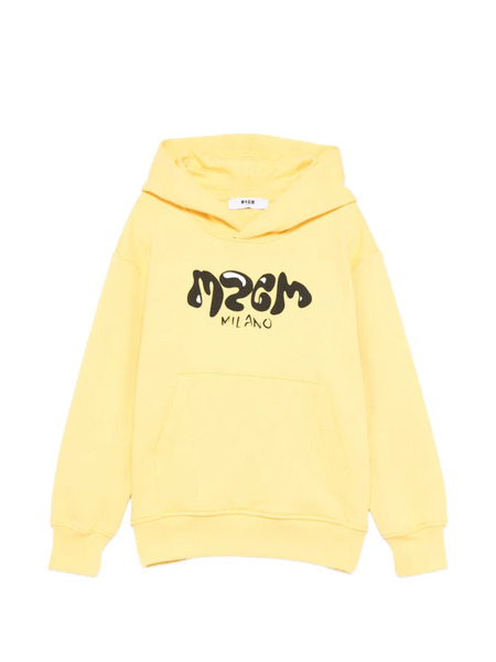  Msgm Kids Sudadera Con Capucha Y Logo - Amarillo 