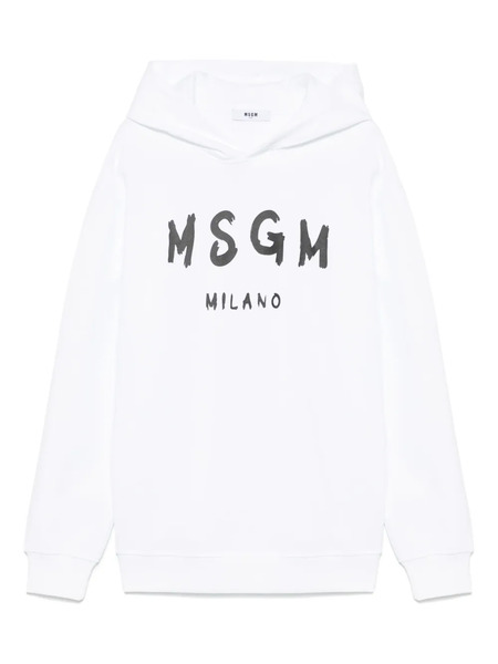  Msgm Kids Sudadera Con Capucha Y Logo - Blanco 