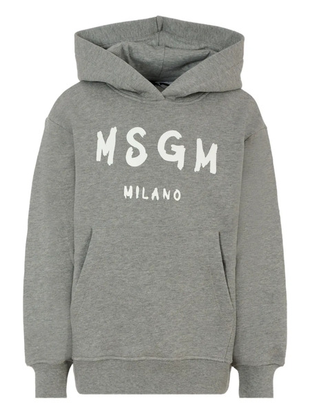  Msgm Kids Sudadera Con Capucha Y Logo - Gris 