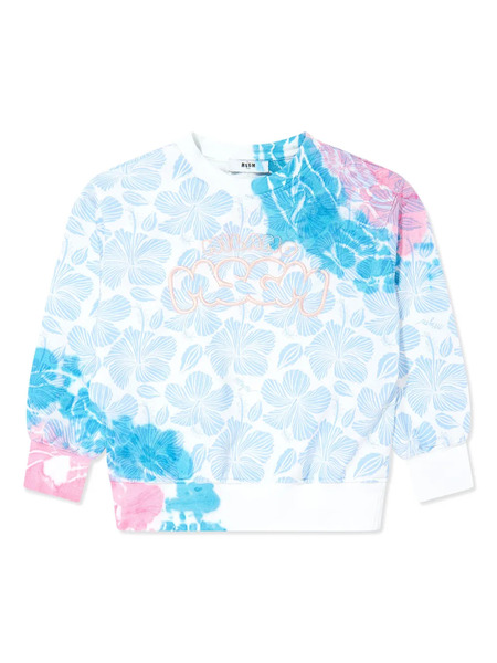  Msgm Kids Sudadera Con Estampado Floral - Blanco 
