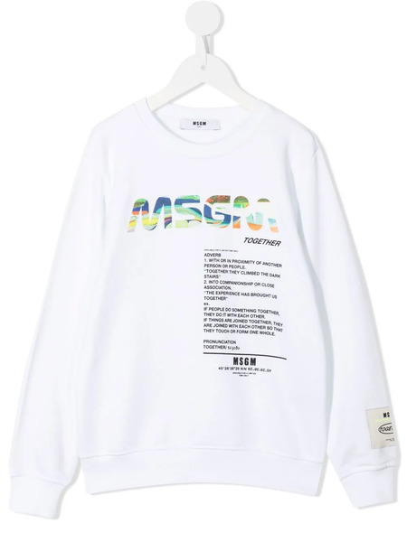  Msgm Kids Sudadera Con Logo Estampado - Blanco 