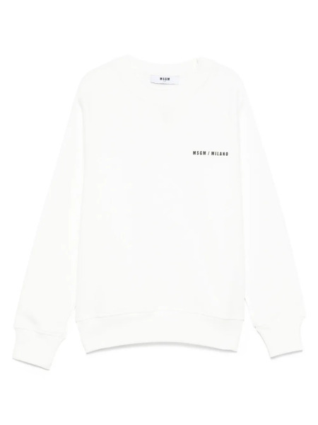  Msgm Kids Sudadera Con Logo Estampado - Blanco 