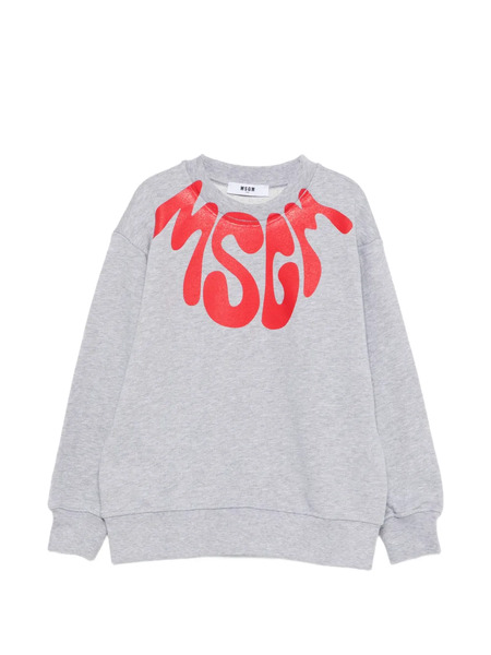  Msgm Kids Sudadera Con Logo Estampado - Gris 