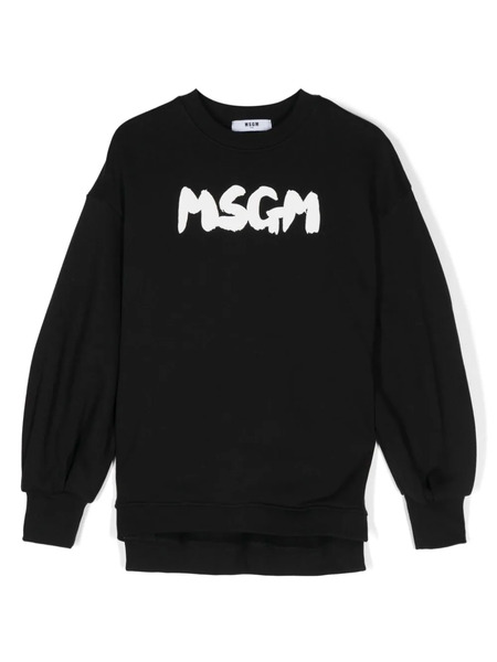 Msgm Kids Sudadera Con Logo Estampado - Negro 