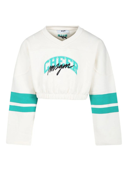  Msgm Kids Sudadera Corta - Blanco 