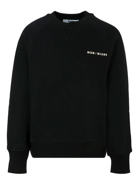  Msgm Kids Sudadera De Algodón Con Logo Estampado - Negro 