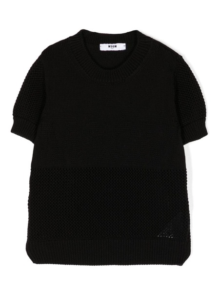  Msgm Kids Top De Ganchillo - Negro 