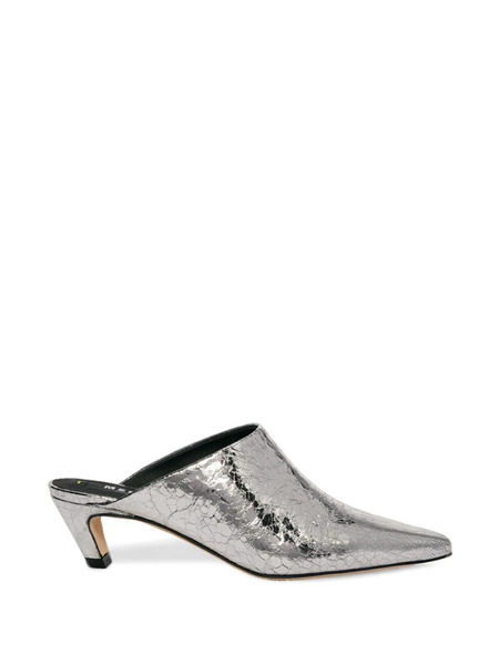  Msgm Mules Metalizados - Plateado 