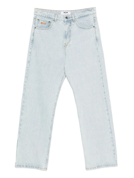  Msgm Pantalones Con Logo - Azul 