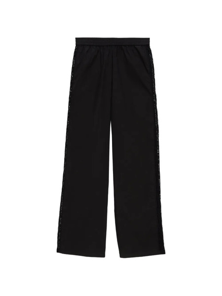  Msgm Pantalones Con Panel De Encaje - Negro 