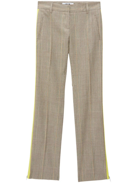  Msgm Pantalones Rectos Con Cremallera Lateral - Neutro 
