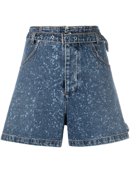  Msgm Pantalones Vaqueros Cortos Estampados - Azul 
