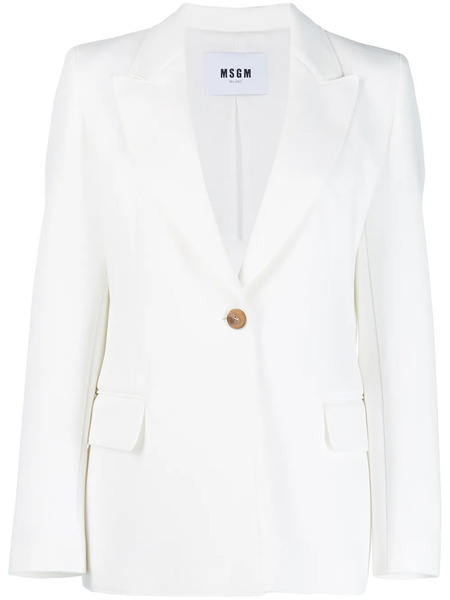  Msgm Peaked Lapel Blazer - Blanco 