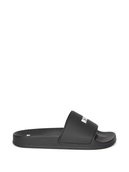  Msgm Sandalias Con Logo - Negro 