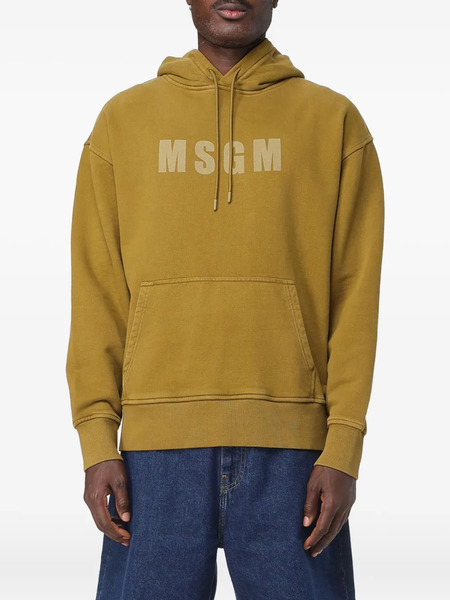  Msgm Sudadera Con Capucha Y Logo - Amarillo 