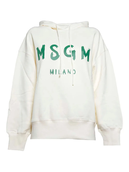  Msgm Sudadera Con Capucha Y Logo - Blanco 