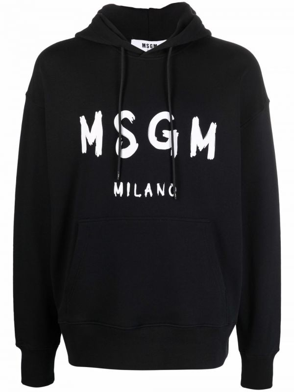  Msgm Sudadera Con Capucha Y Logo - Negro 