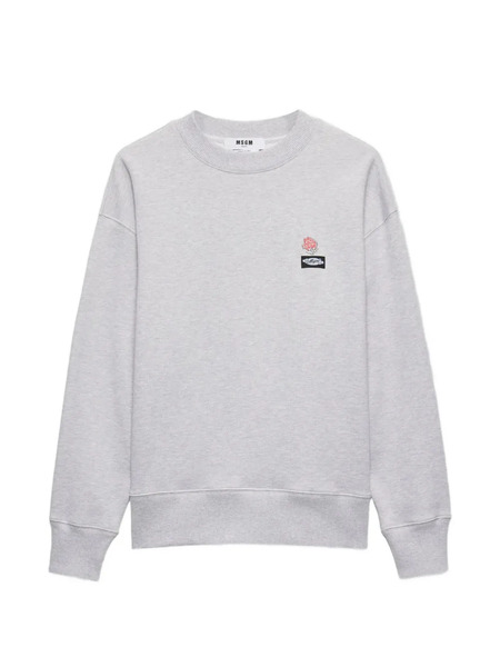  Msgm Sudadera Con Logo Bordado - Gris 