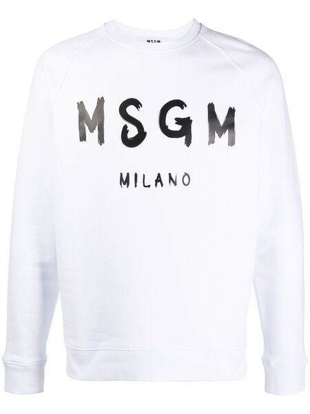  Msgm Sudadera Con Logo Estampado - Blanco 