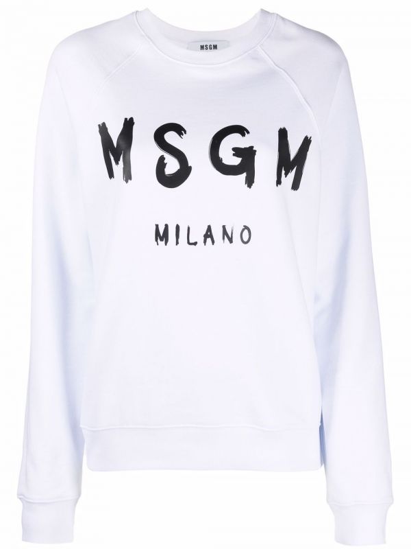  Msgm Sudadera Con Logo Estampado - Blanco 